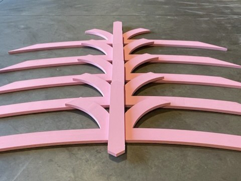 Stacked construction materials stored in supply warehouse