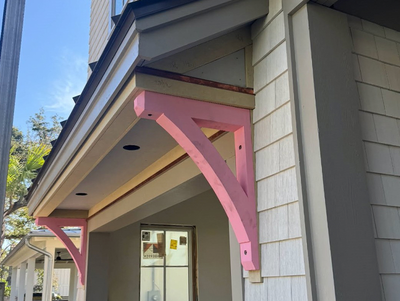 Metal bracket component used in construction projects